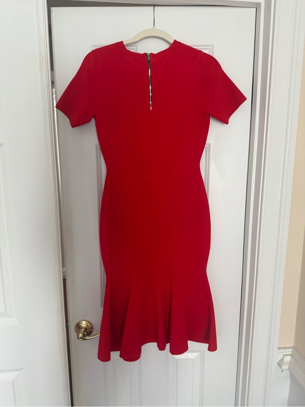 Milly Red Mermaid Hem Fitted Dress - Picture 5 of 7